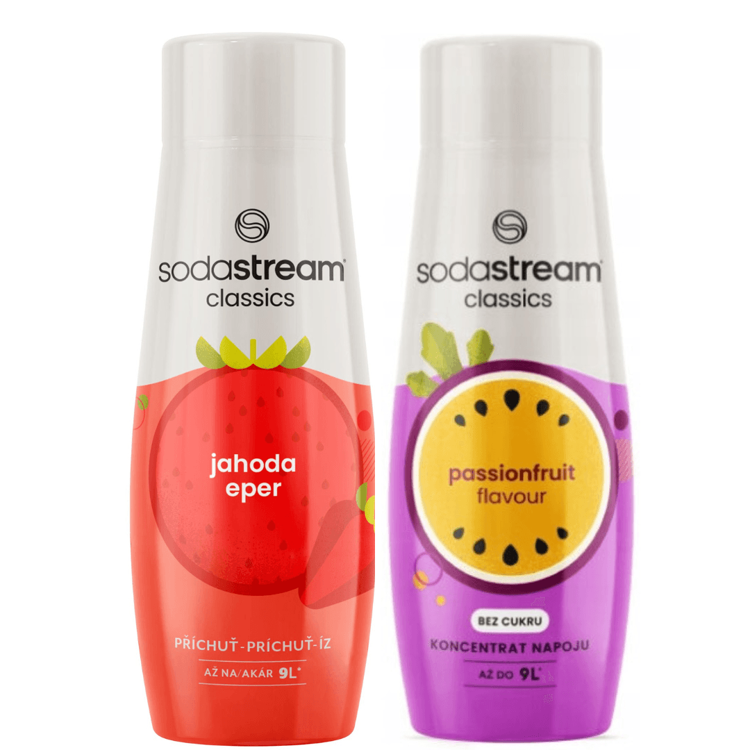 2 x SodaStream Jahoda + Marakuja sirupy