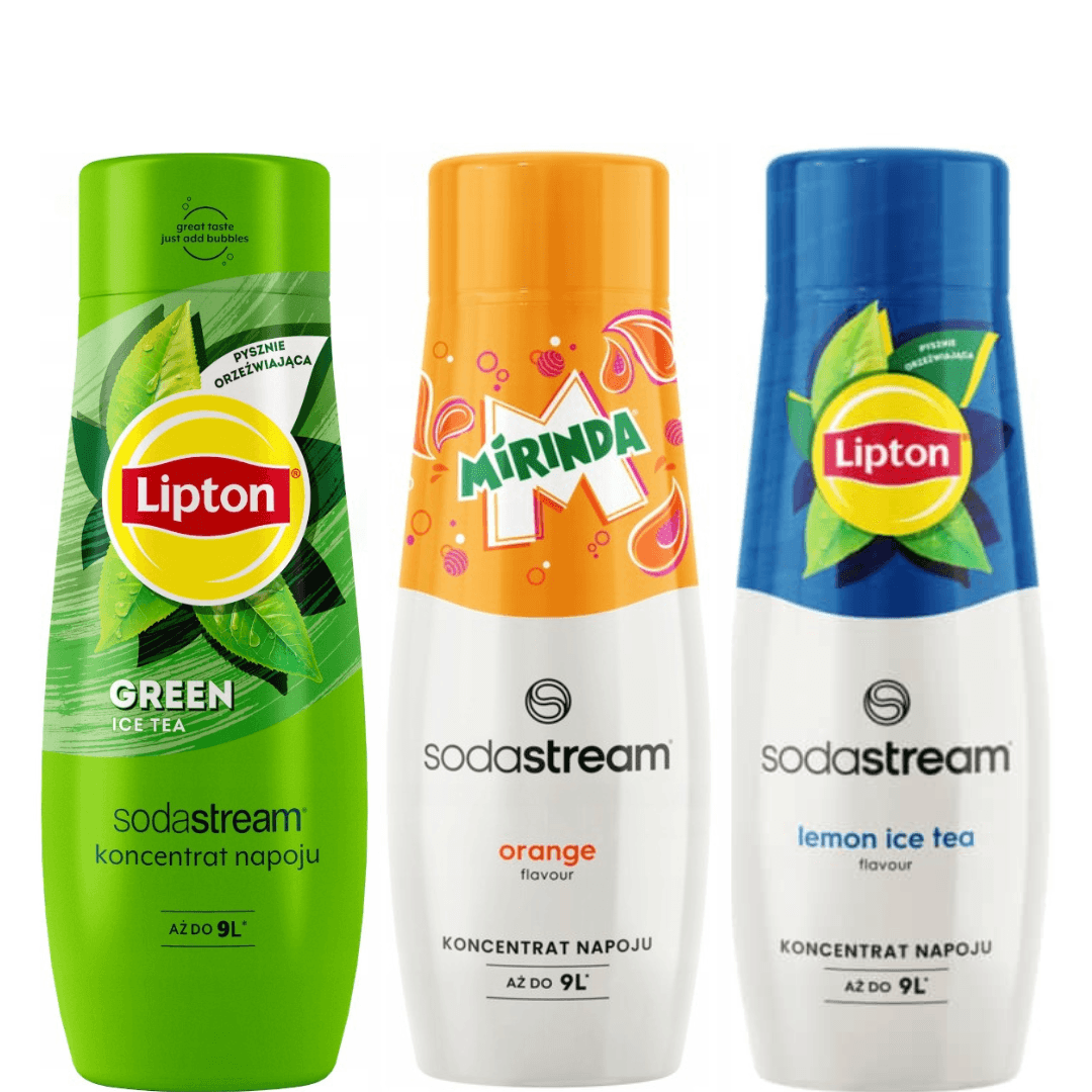 3 x Lipton Lemon + Lipton Green + Mirinda sirupy
