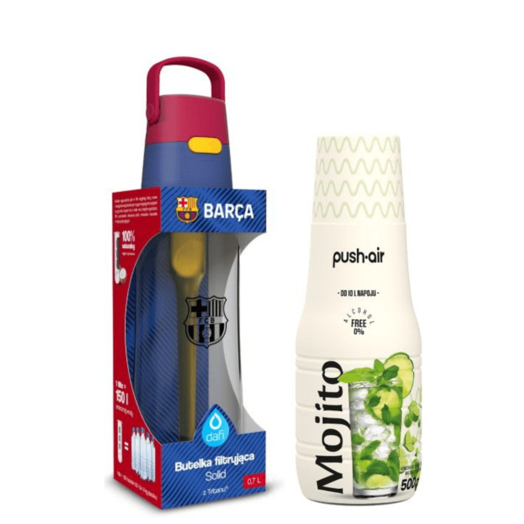 Dafi SOLID 0.7 Filtering Bottle FC Barcelona + MOJITO Syrup