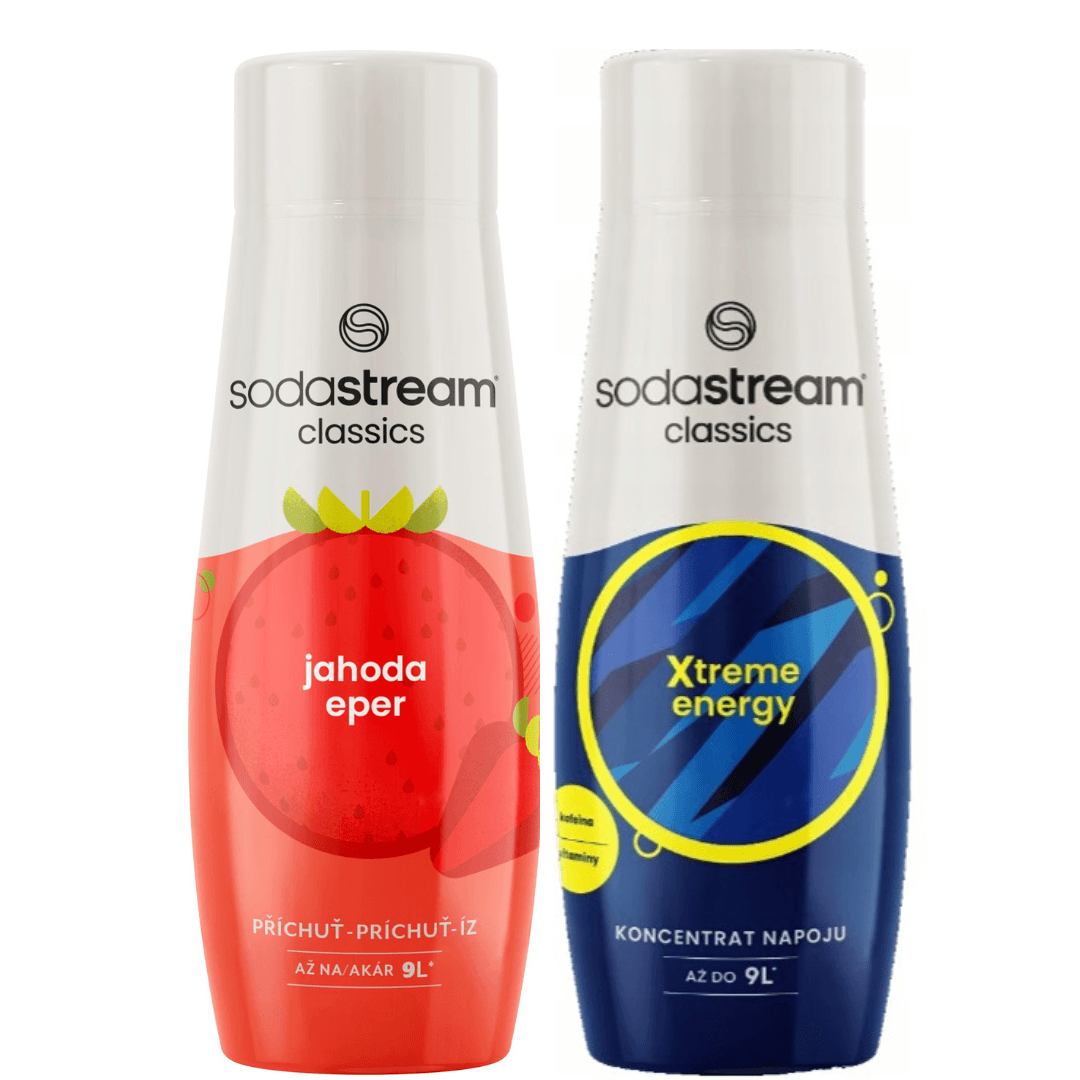 2 x SodaStream Jahoda + Energy sirupy