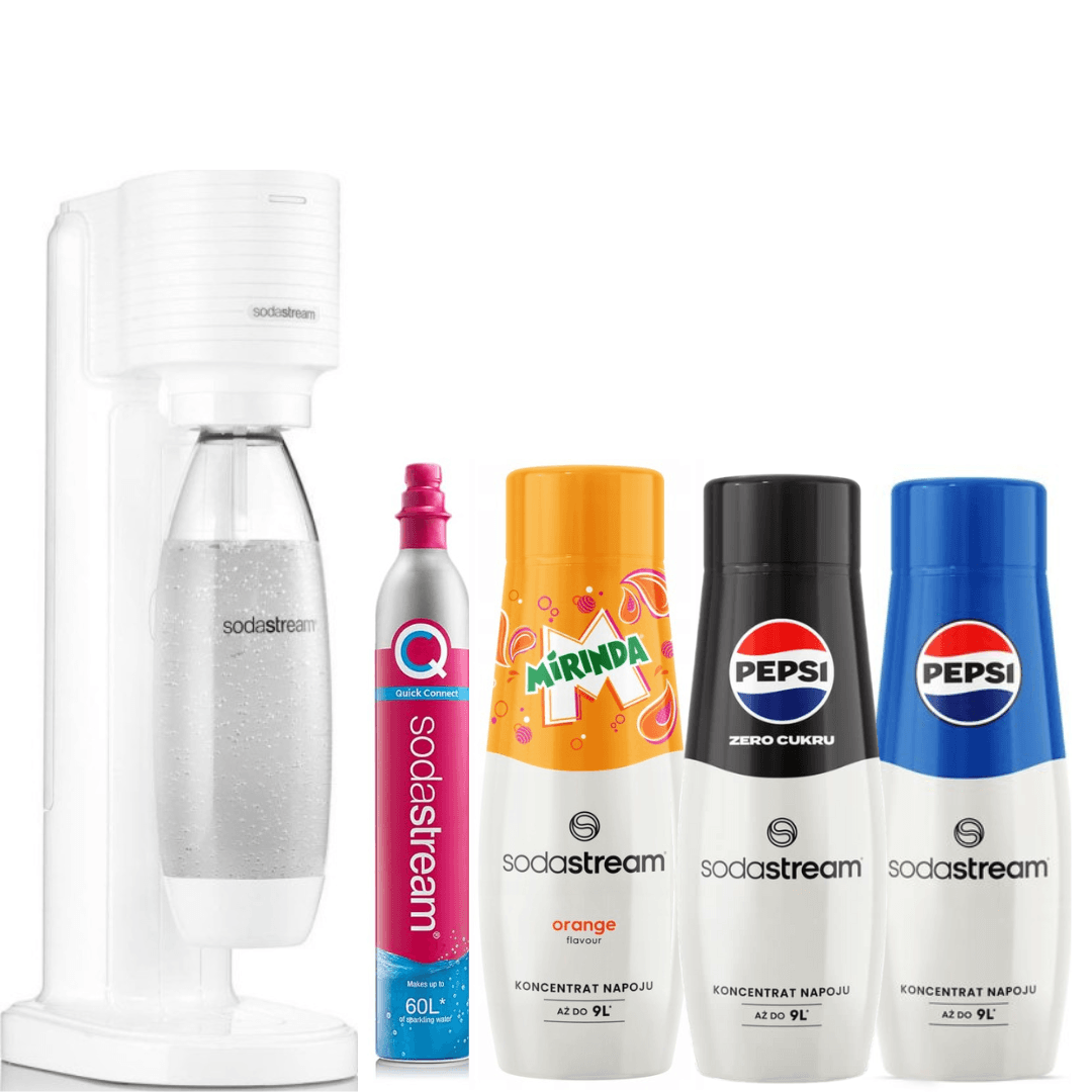 3 x SodaStream sirupy + GAIA White výrobník perlivé vody