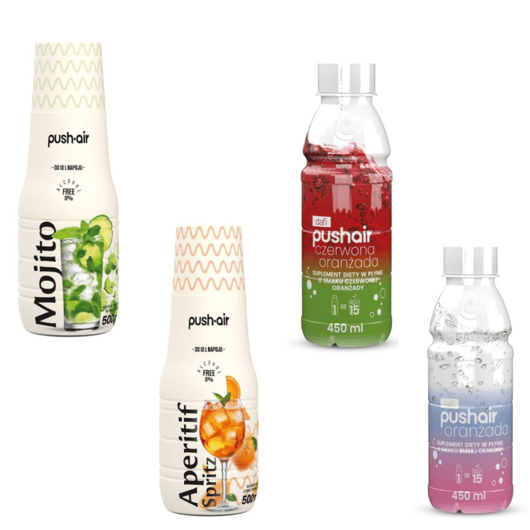 4× Dafi Mojito + Aperitif Spritz + Red Orangeade + White Orange syrups