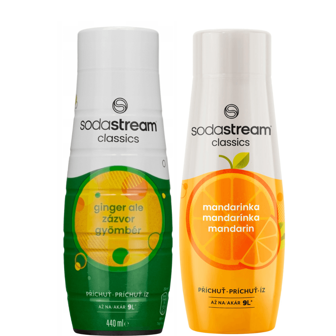 2 × SodaStream Mandarinka + Ginger Ale sirupy