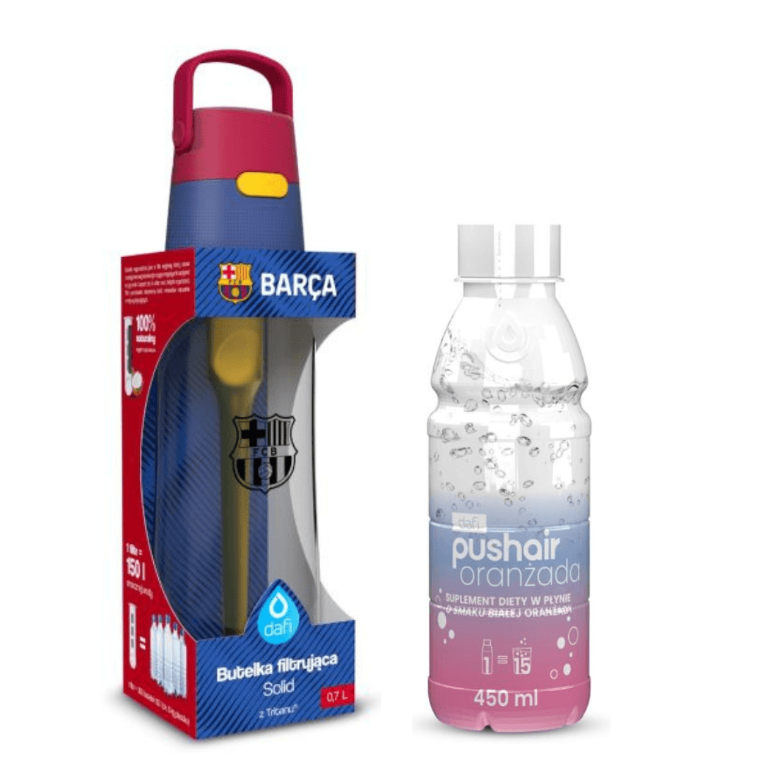 Dafi Solid 0.7 Filtering Bottle FC Barcelona + White Orange Syrup