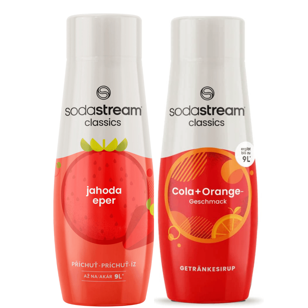 2 x SodaStream Jahoda + Cola Orange sirupy