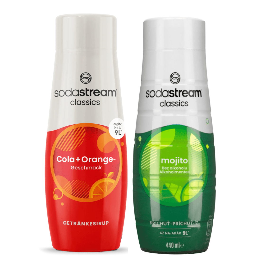 2 x SodaStream Cola Orange + Mojito sirupy