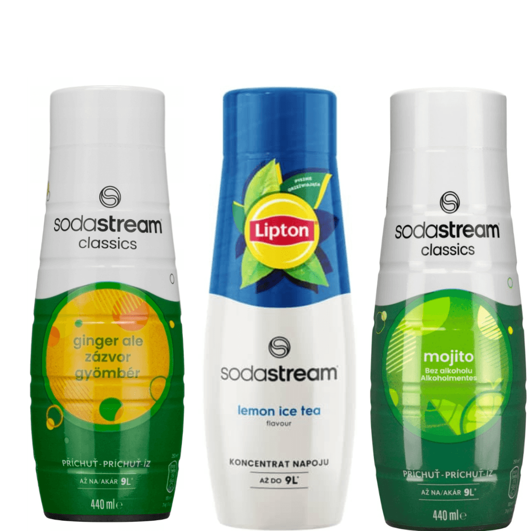 3 x Mojito + Ginger Ale + Lipton Citrónový čaj sirupy