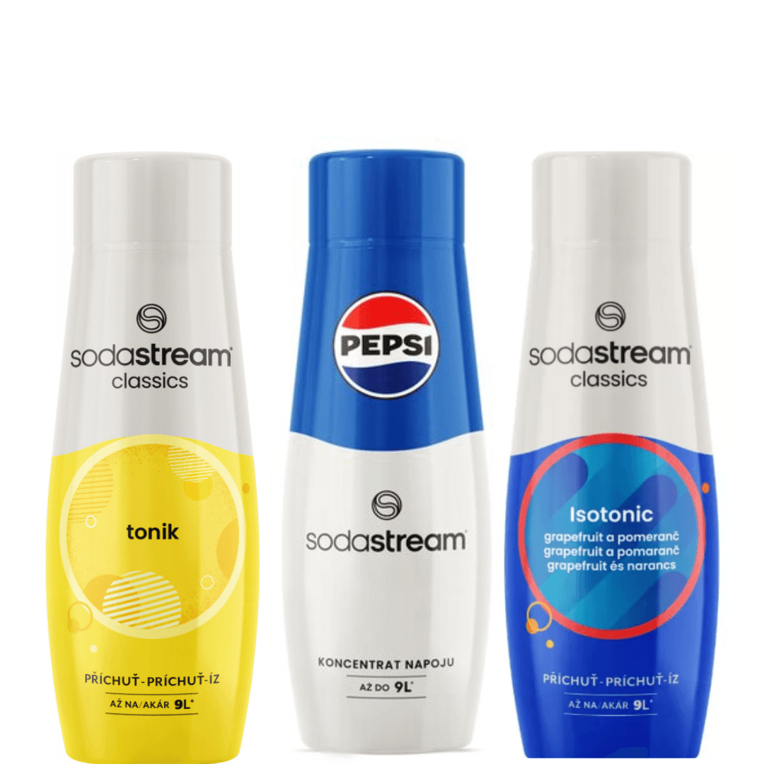 3 x SodaStream  ISOTONIC + TONIK+PEPSI  sirupy