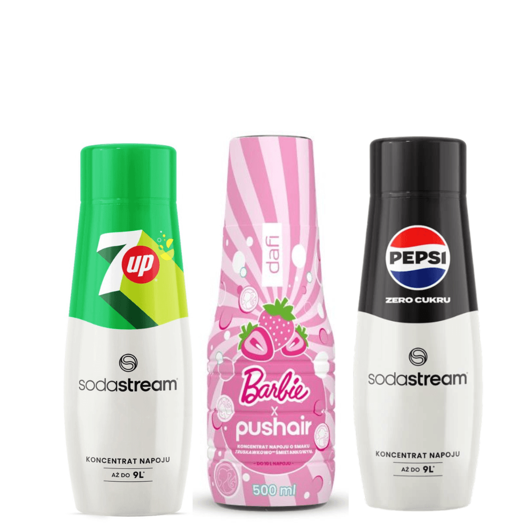 PUSHAIR BARBIE + sirupy SodaStream PEPSI MAX a 7 UP