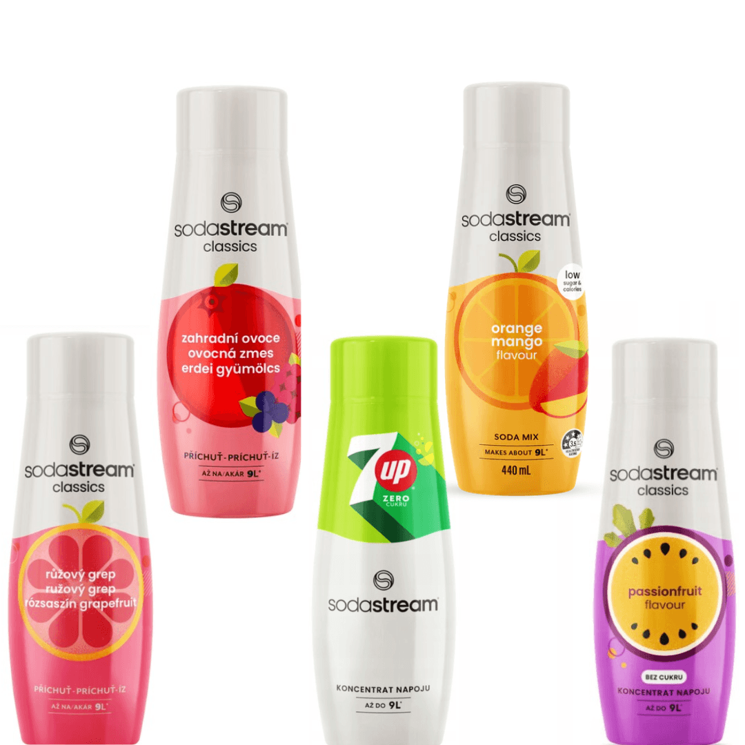 5x 7UP ZERO + Pomeranč-Mango + Grep + Marakuja + Zahradní Ovoce
