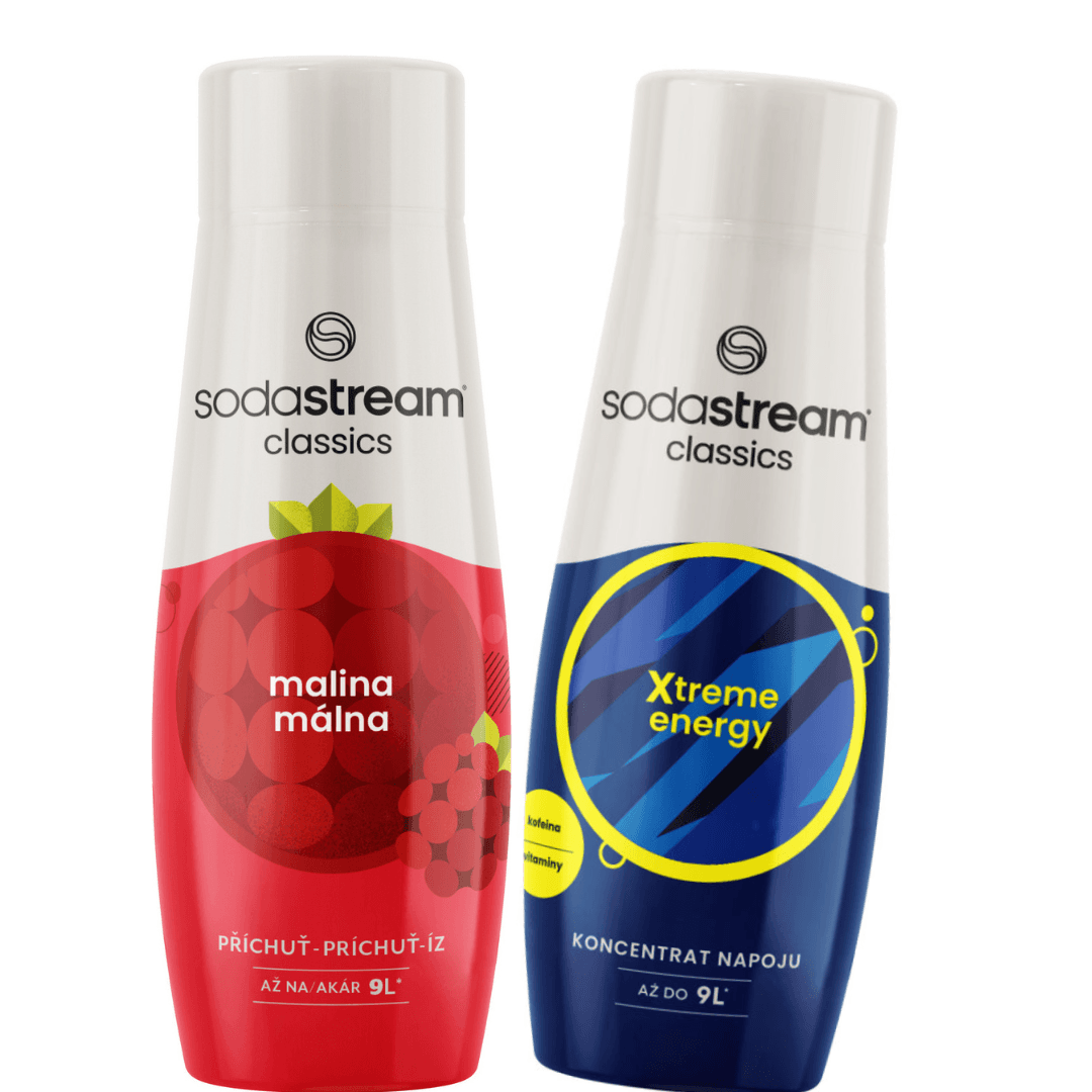 2 x SodaStream Malina + Energy sirupy