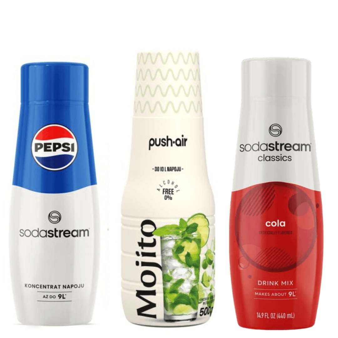 PUSHAIR MOJITO + SodaStream COLA a PEPSI