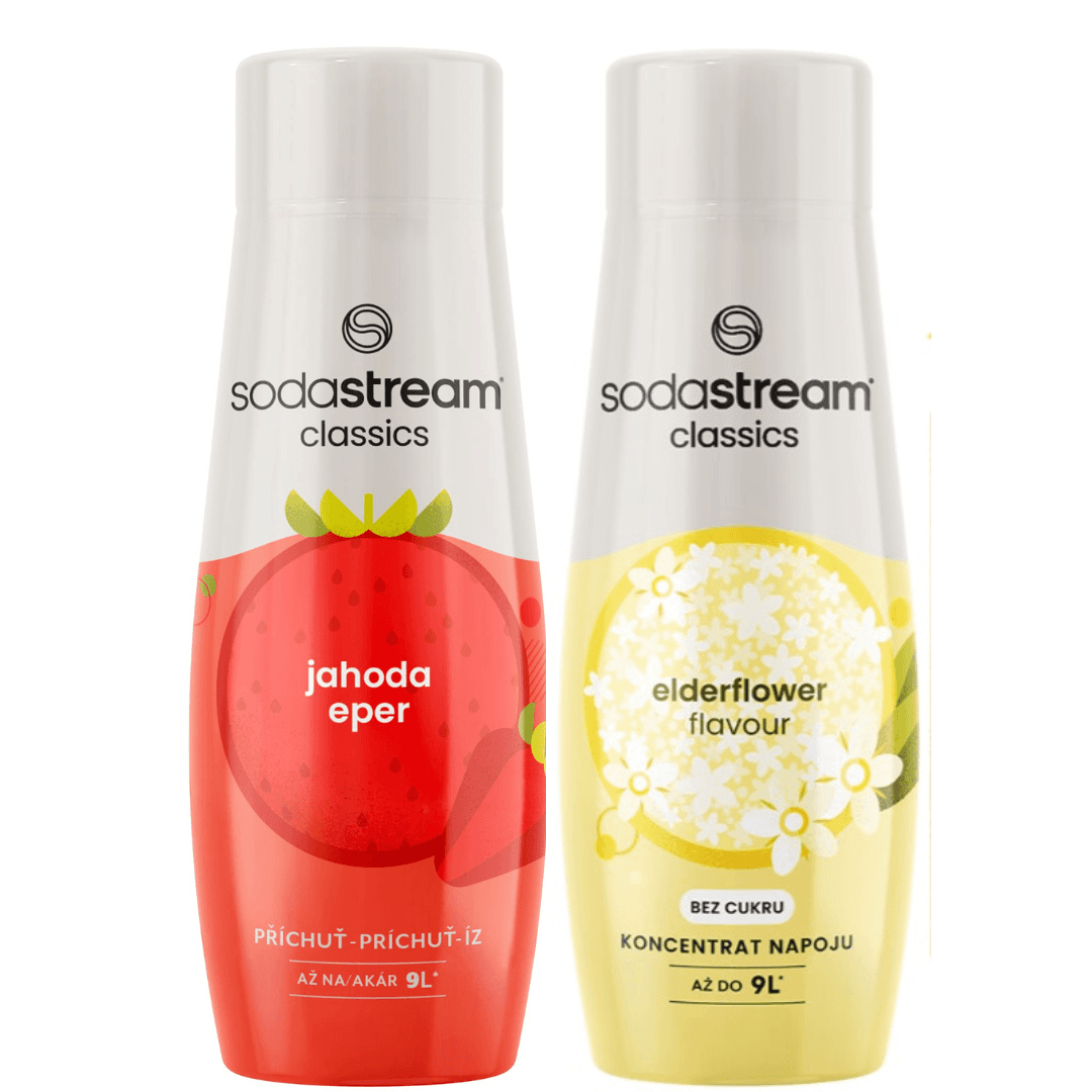 2 x SodaStream  Jahoda + Bezinkový Zero sirupy