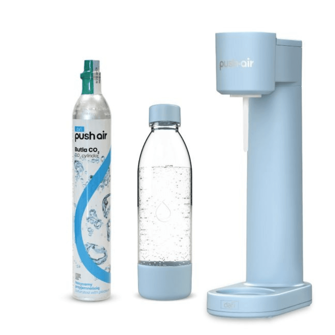 PUSHAIR Dafi vodní saturátor lazur + CO2 kartuše + láhev 0,7 l