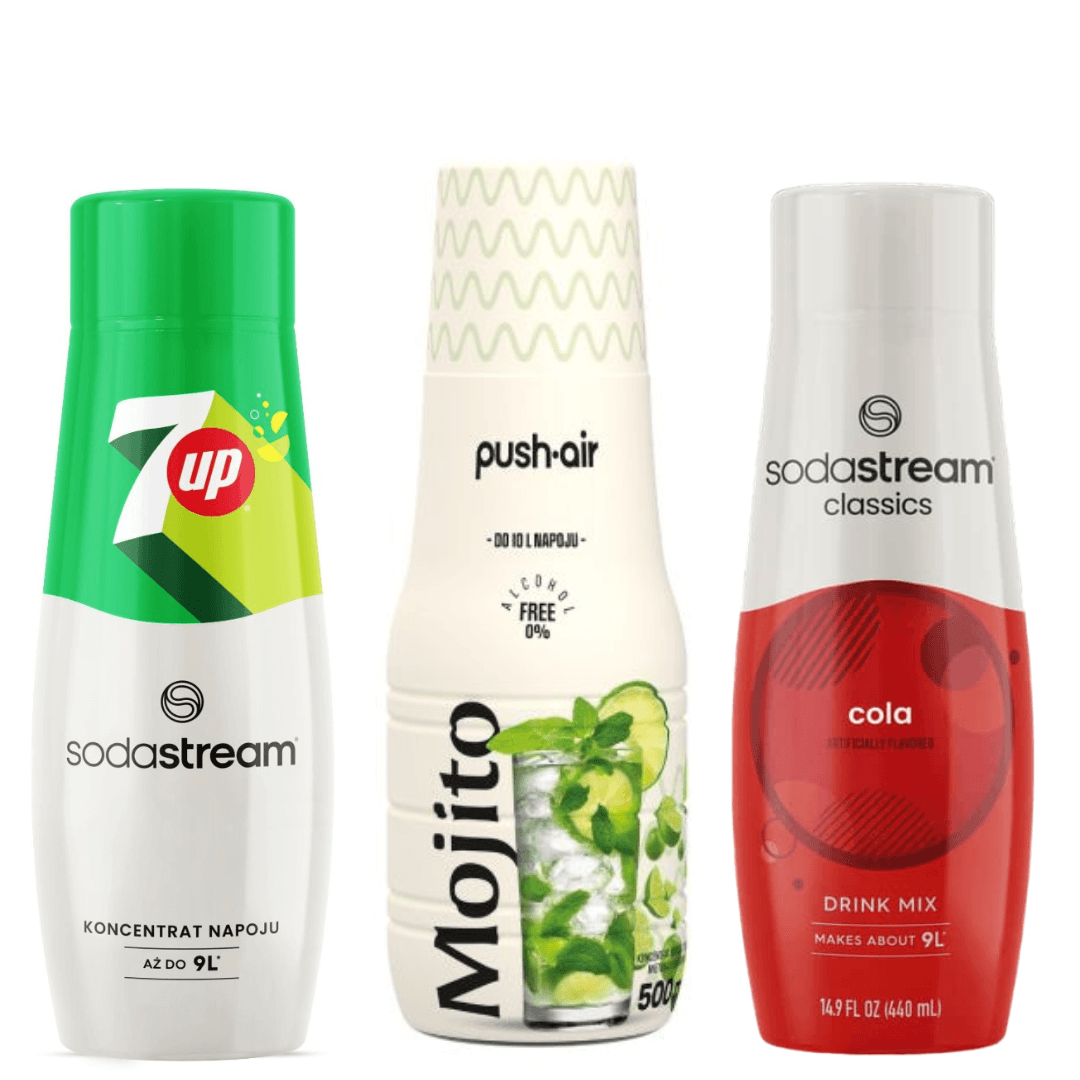 PUSHAIR MOJITO + SodaStream COLA a 7 UP