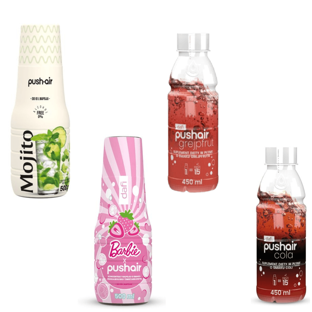 4x Dafi Mojito + Barbie + Grapefruit + Cola syrups