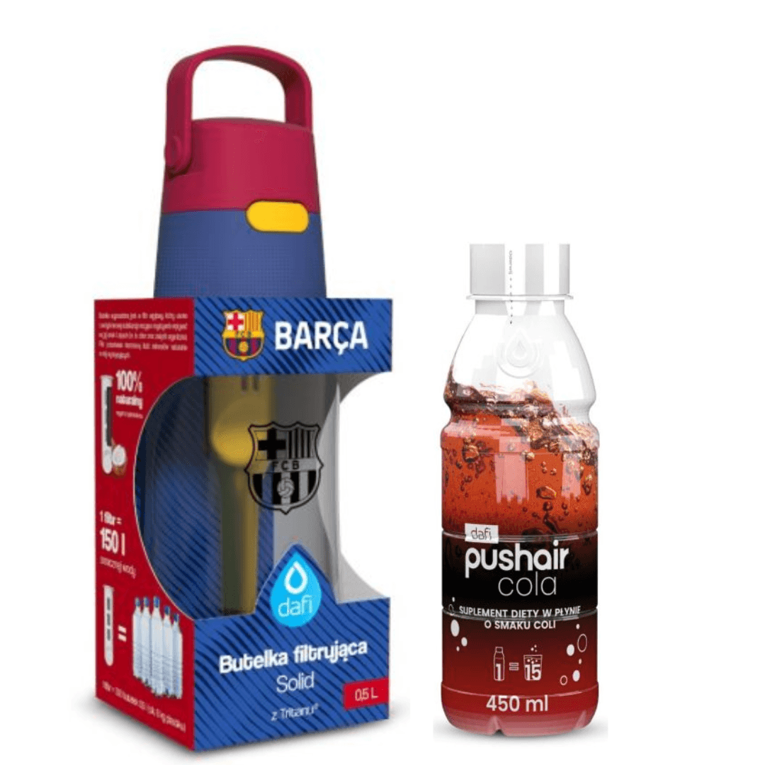 Dafi Solid 0.5 L filtering bottle FC Barcelona + Cola syrup