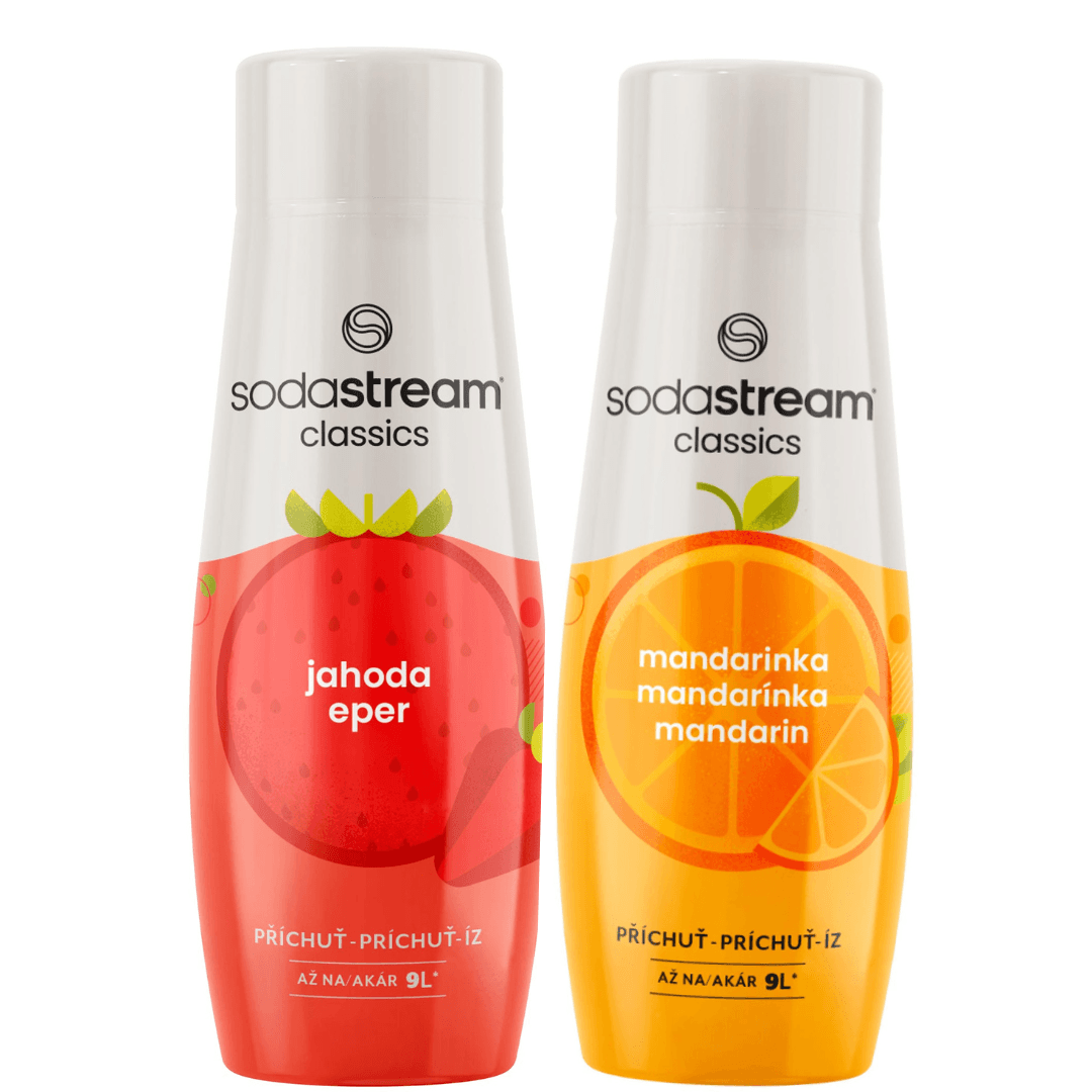 2 x SodaStream Jahoda + Mandarinka sirupy
