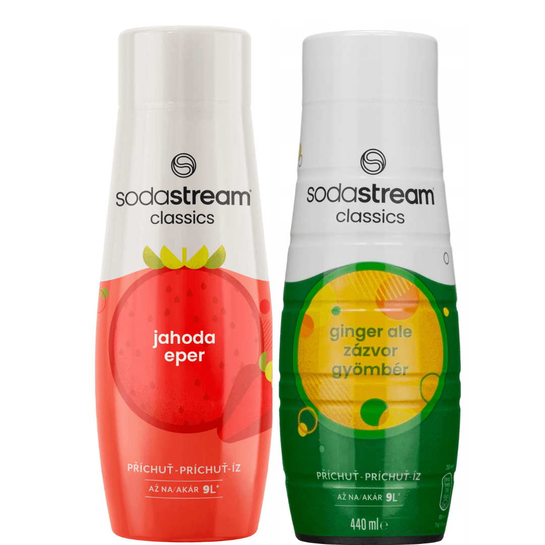 2 x SodaStream Jahoda + Ginger Ale sirupy
