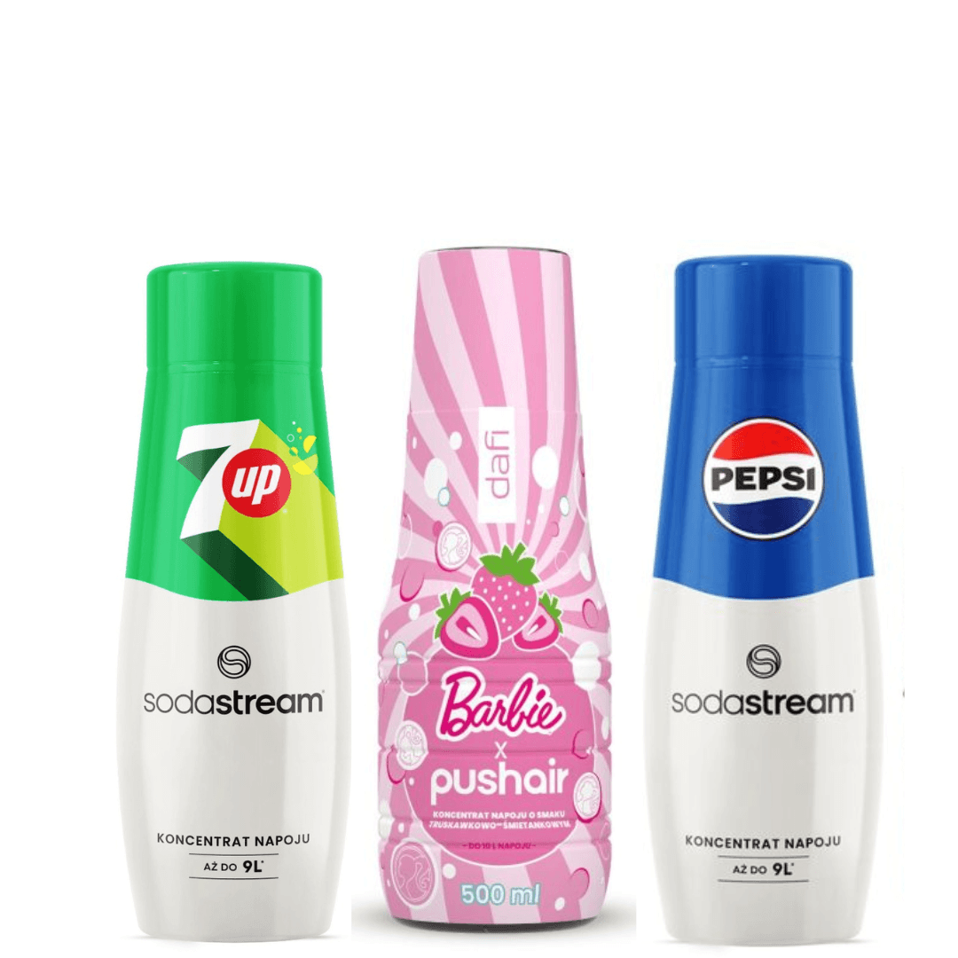 PUSHAIR BARBIE + sirupy SodaStream PEPSI a 7 UP