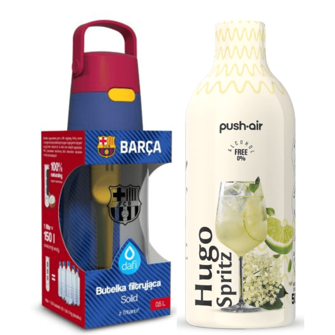 Dafi Solid 0.5 L filtering bottle FC Barcelona + Hugo Spiritz syrup