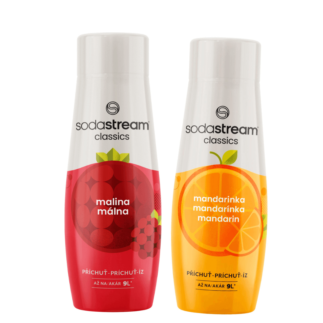 2 x SodaStream Malina + Mandarinka sirupy