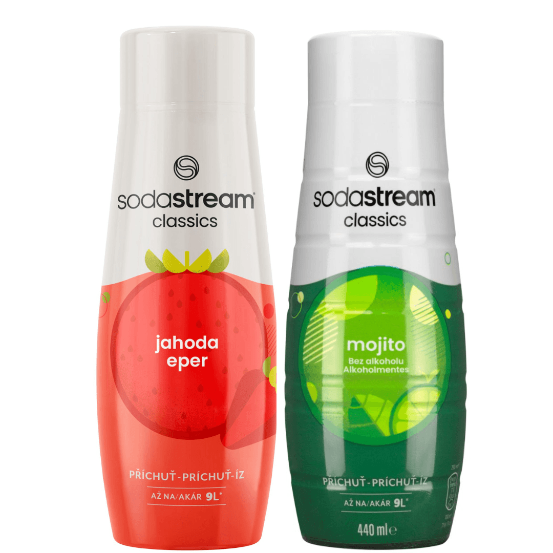 2 x SodaStream Jahoda + Mojito sirupy