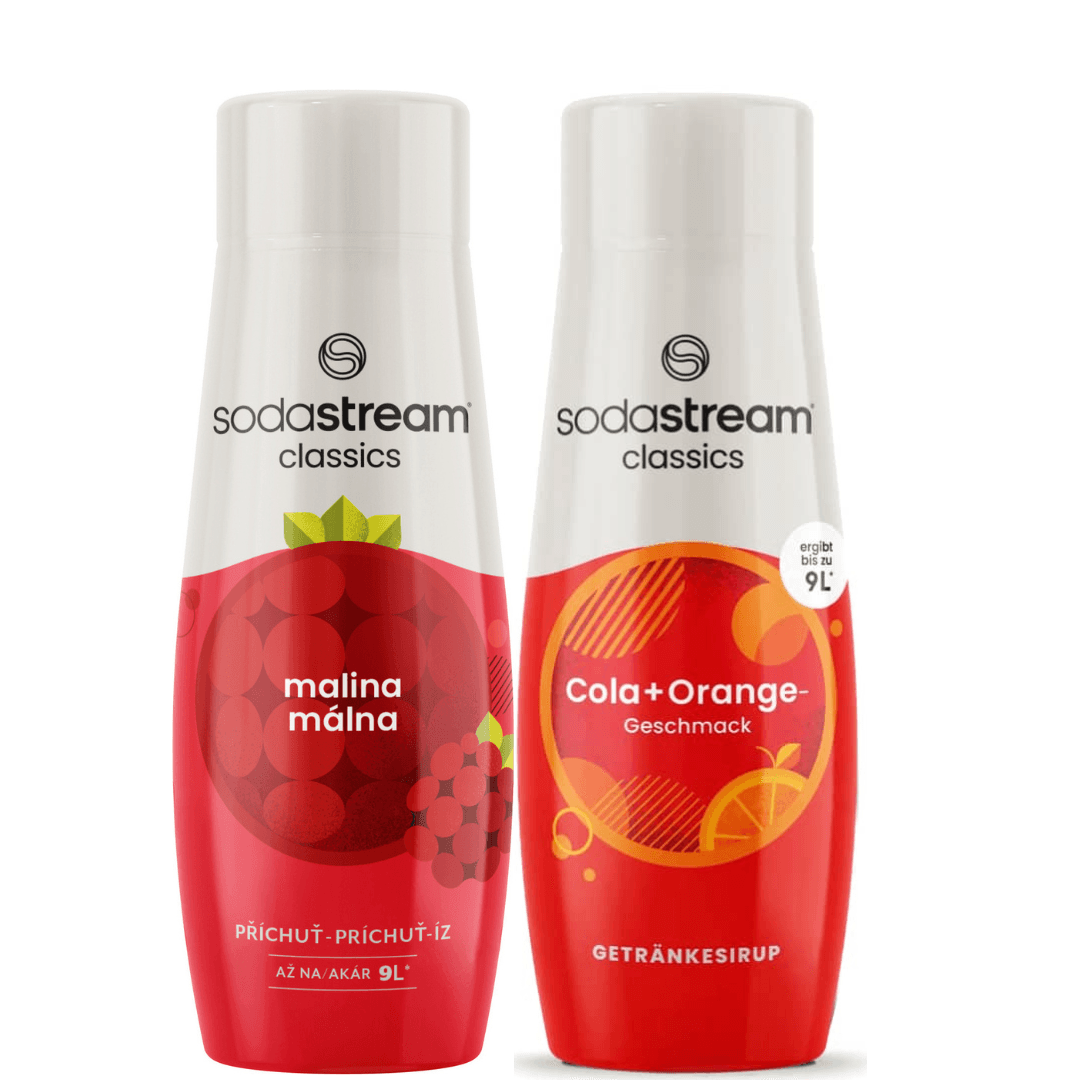 2 x SodaStream Malina + Cola Orange sirupy