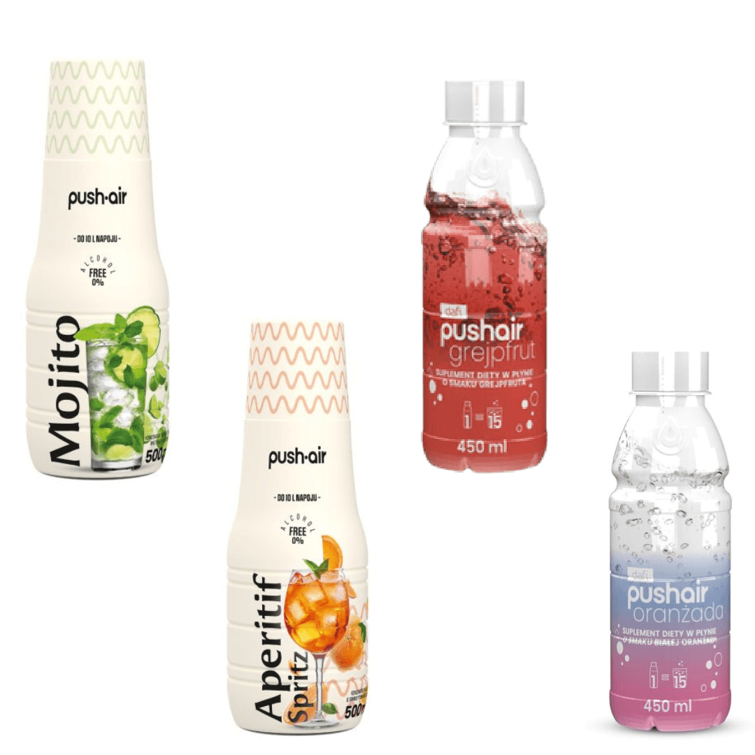 4× Dafi Mojito + Aperitif Spritz + Grapefruit + White Orange syrups