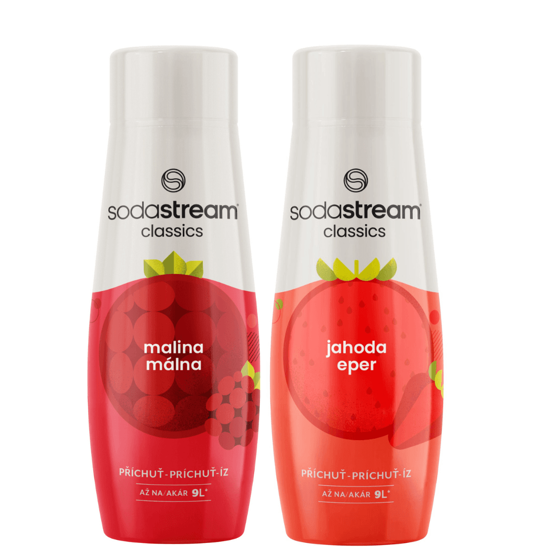 2 x SodaStream Malina + Jahoda sirupy
