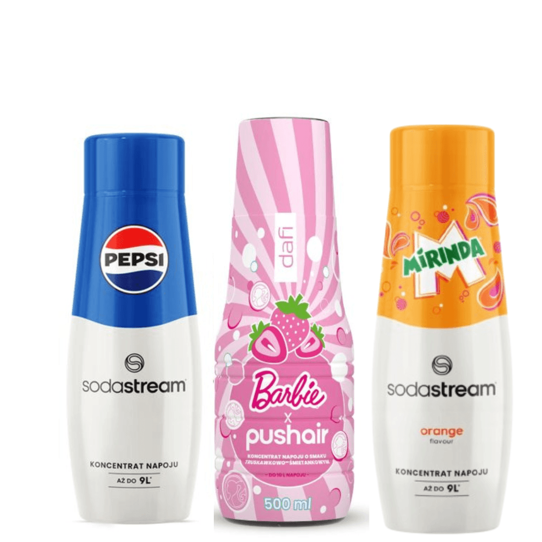 PUSHAIR BARBIE + Sirupy SodaStream MIRINDA a PEPSI