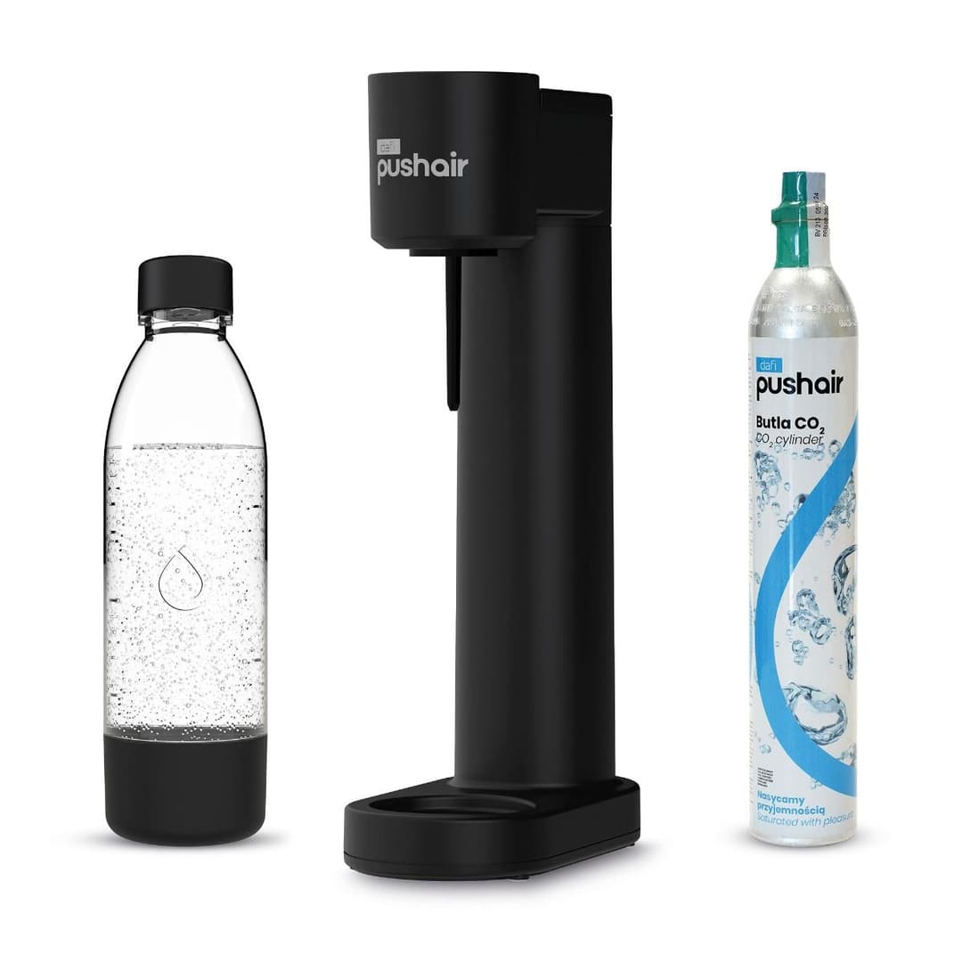 PUSHAIR sifon Dafi černý + kartuše CO2 + láhev 0,7