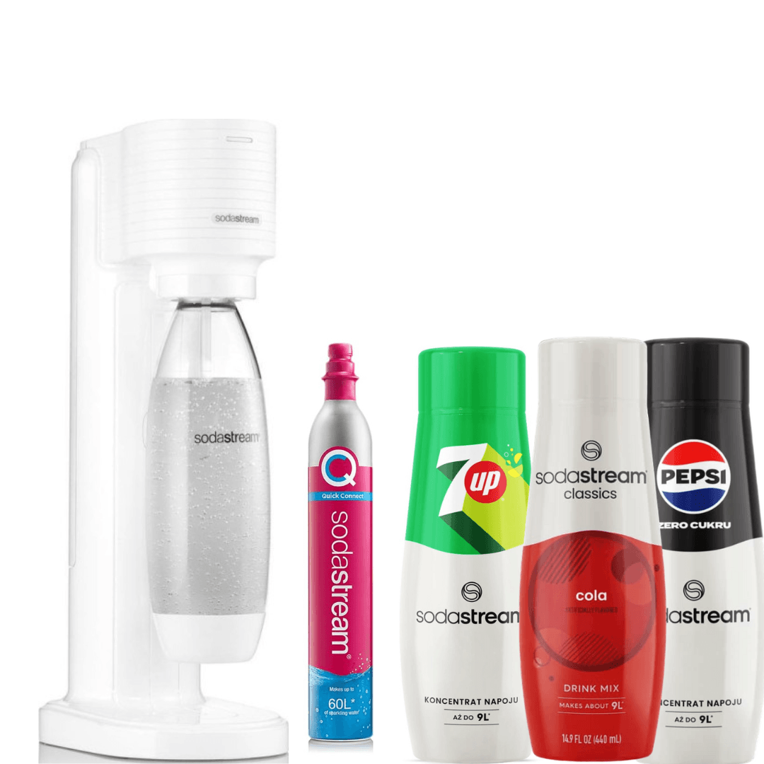 3 sirupy +GAIA White výrobník perlivé vody