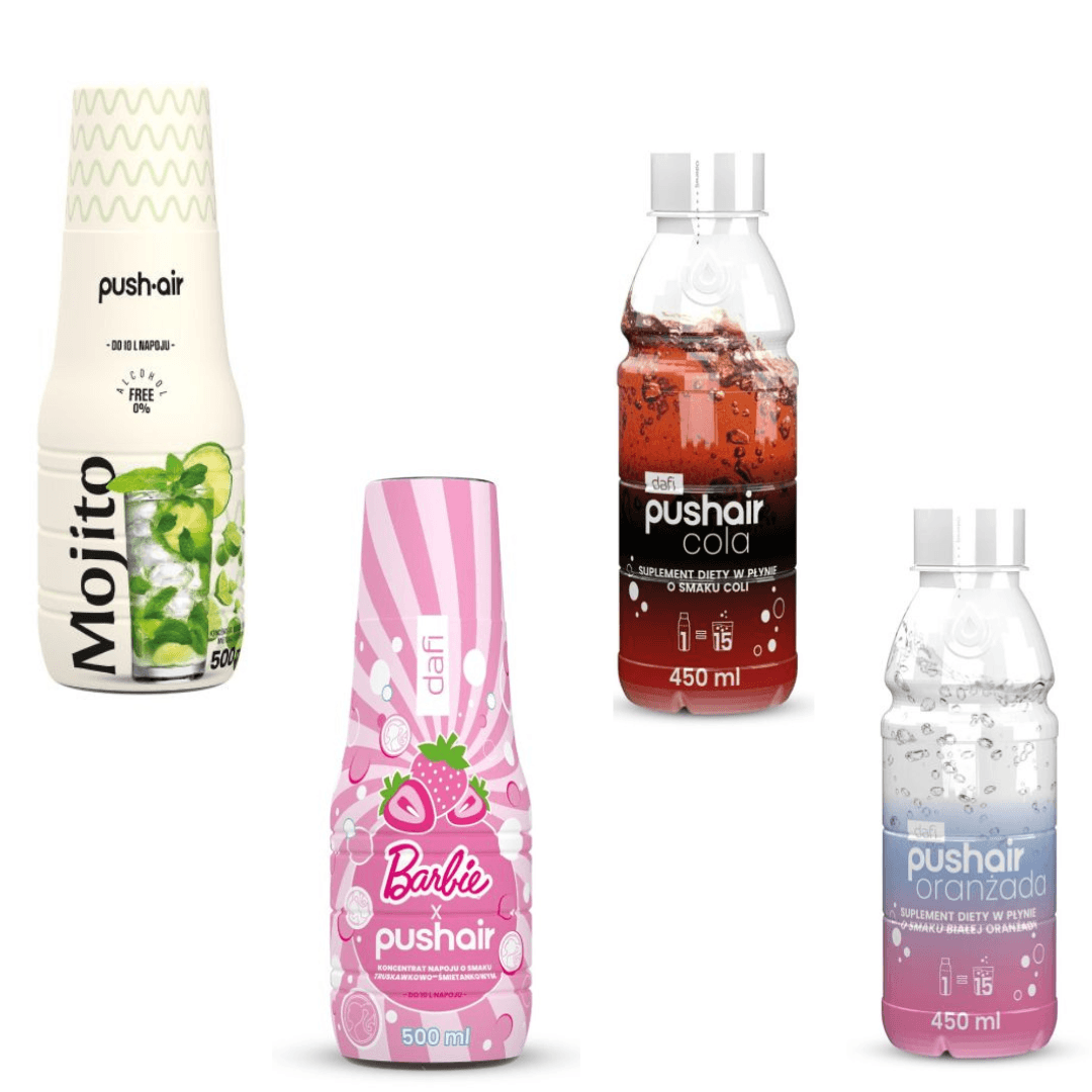 4x Dafi Mojito + Barbie + Cola + White Orange syrups