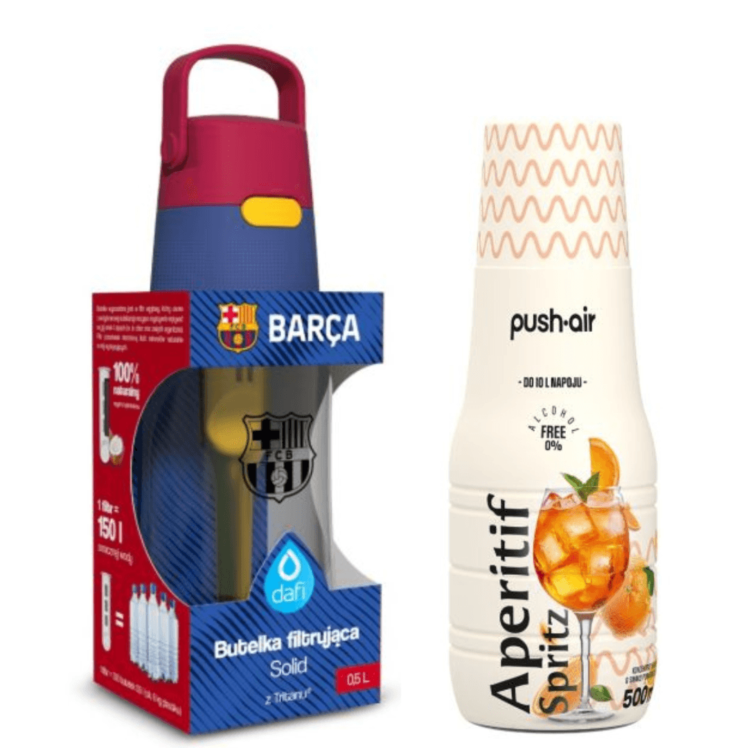 Dafi Solid 0.5 filtering bottle FC Barcelona + Aperitif syrup