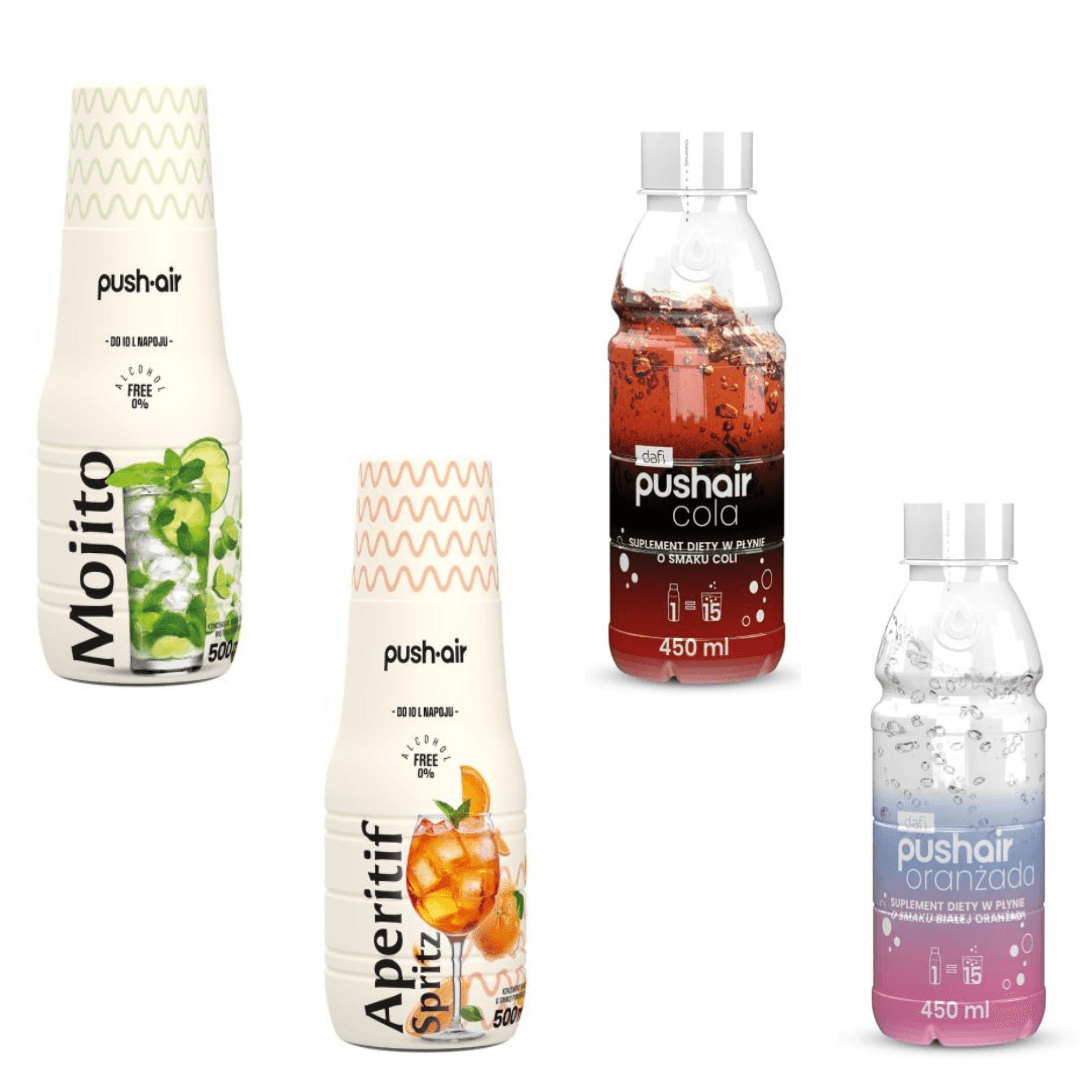 4× Dafi Mojito + Aperitif Spritz+ Cola+ White Orange syrups