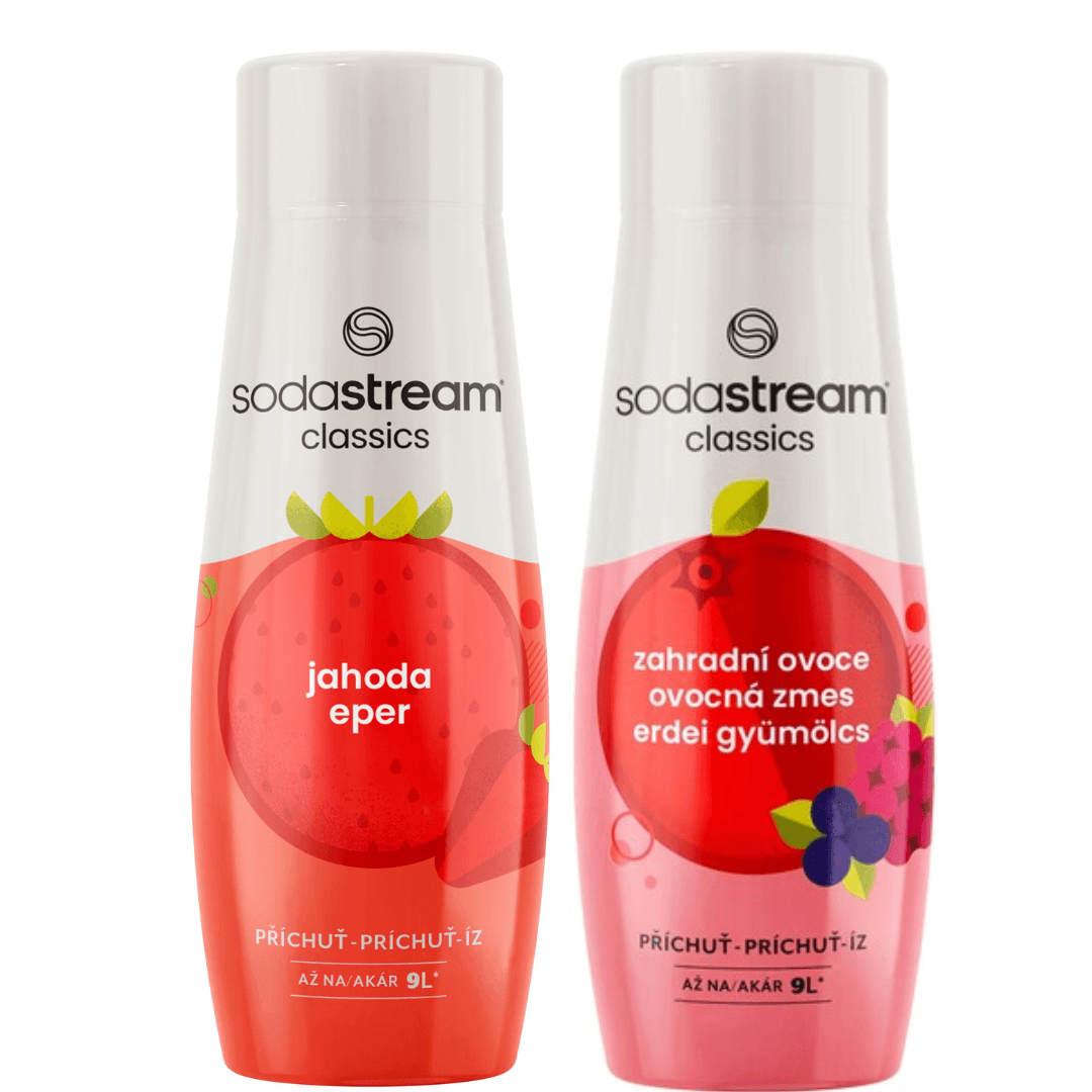 2 x SodaStream Jahoda + Zahradní ovoce sirupy